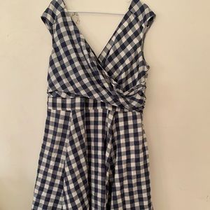EShakti Cotton Checked Dress Blue Sz 2X/22W